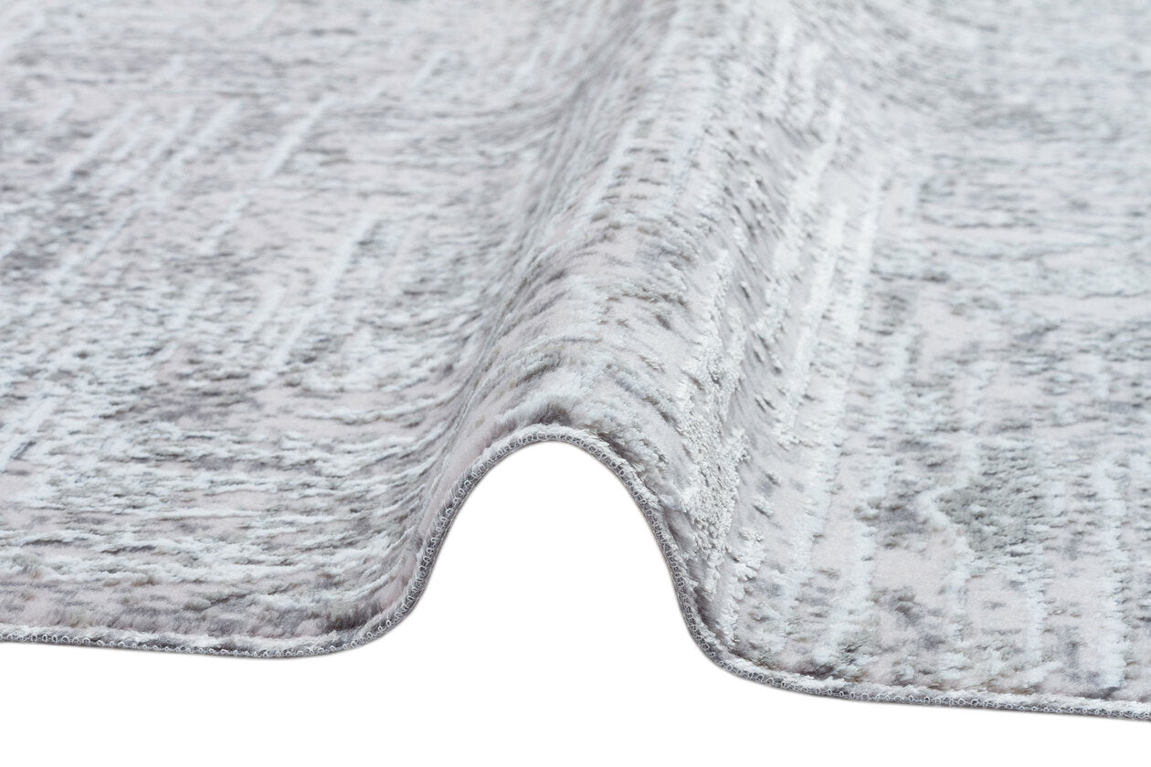 ST 08 GREY XW - SATEEN - Hav Toz Vermez Yıkanabilir Kaymaz İnce Dokuma Modern Halı